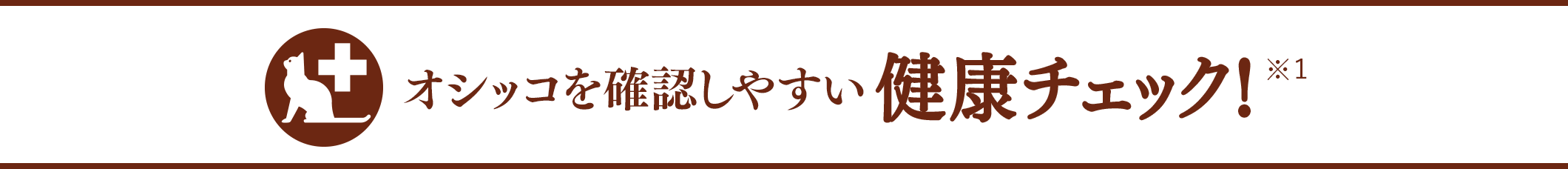 オシッコを確認しやすい健康チェック！