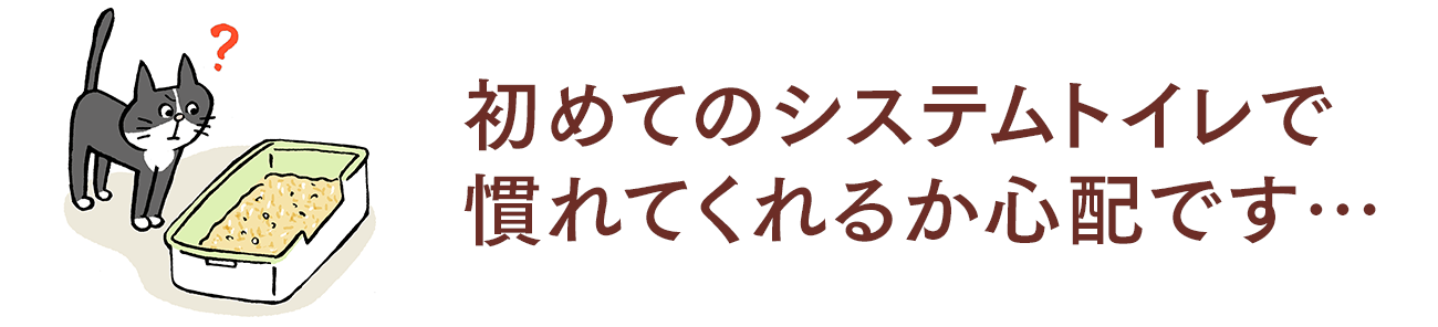 初めてのシステムトイレで慣れてくれるか心配です…