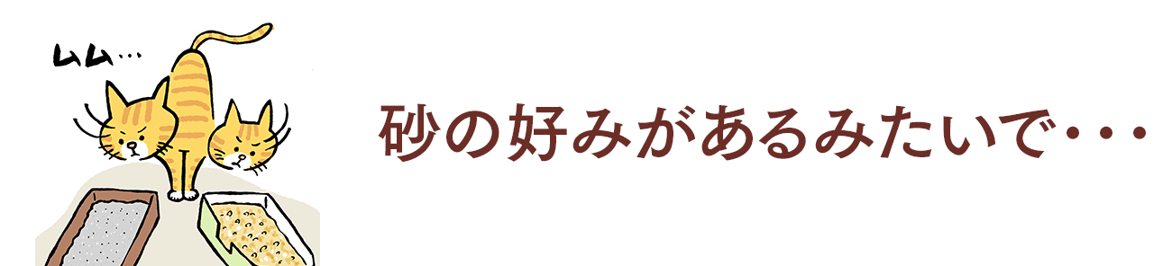 砂の好みがあるみたいで…