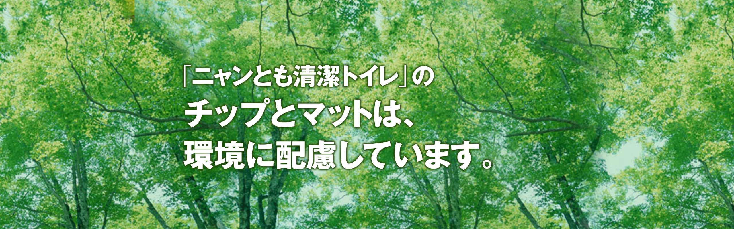 ニャンとものエコ活動。「ニャンとも清潔トイレ」のチップとマットは、環境に配慮しています。