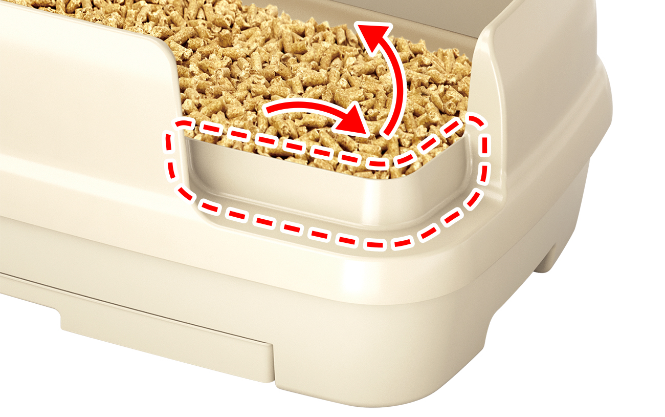 飛び散り防止の構造 拡大写真