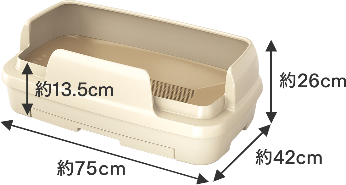 約 幅75cm×奥行き42cm×高さ26cm、入口高さ：約 13.5cm