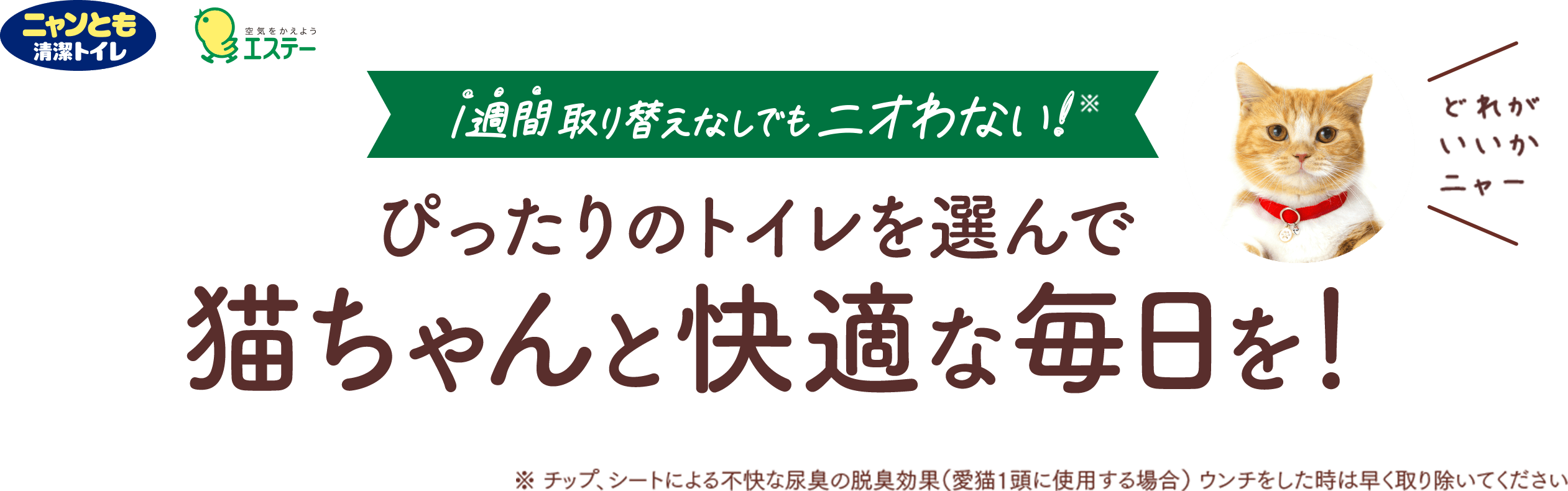1週間取り替えなしでもニオわない！ニャンとも清潔トイレ　ぴったりのトイレを選んで猫ちゃんと快適な毎日を！