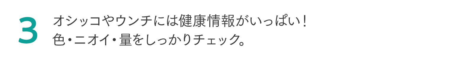 3 オシッコやウンチには健康情報がいっぱい!色・ニオイ・量をしっかりチェック。