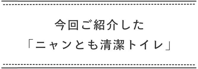 今回ご紹介した「ニャンとも清潔トイレ」