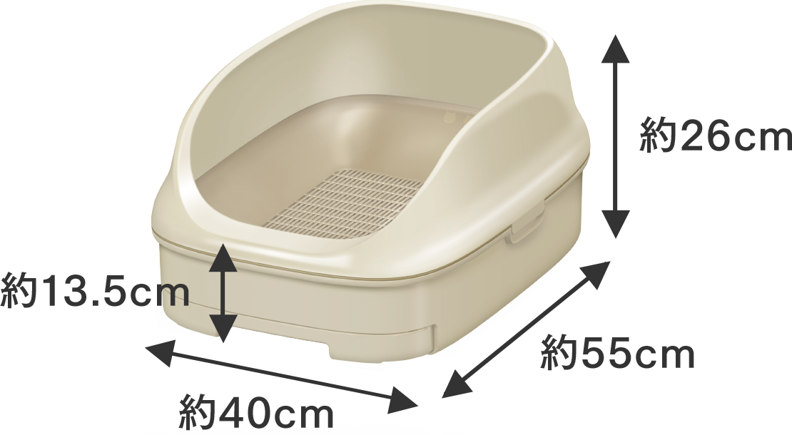 オープンタイプ　約 幅40cm×奥行き55cm×高さ26cm、入口高さ：約 13.5cm