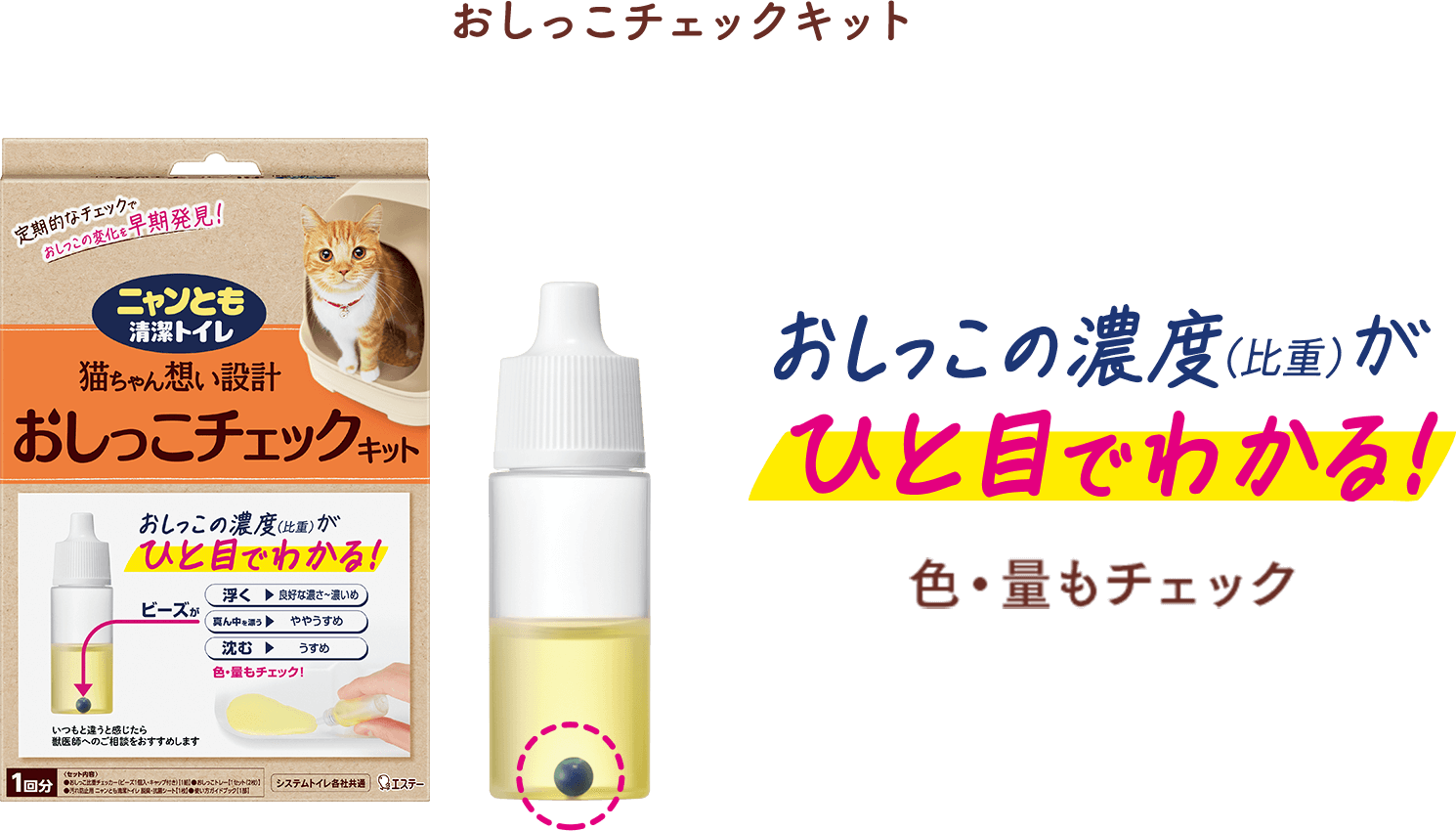 おしっこチェックキット おしっこの濃度（比重）がひと目でわかる！色・量もチェック