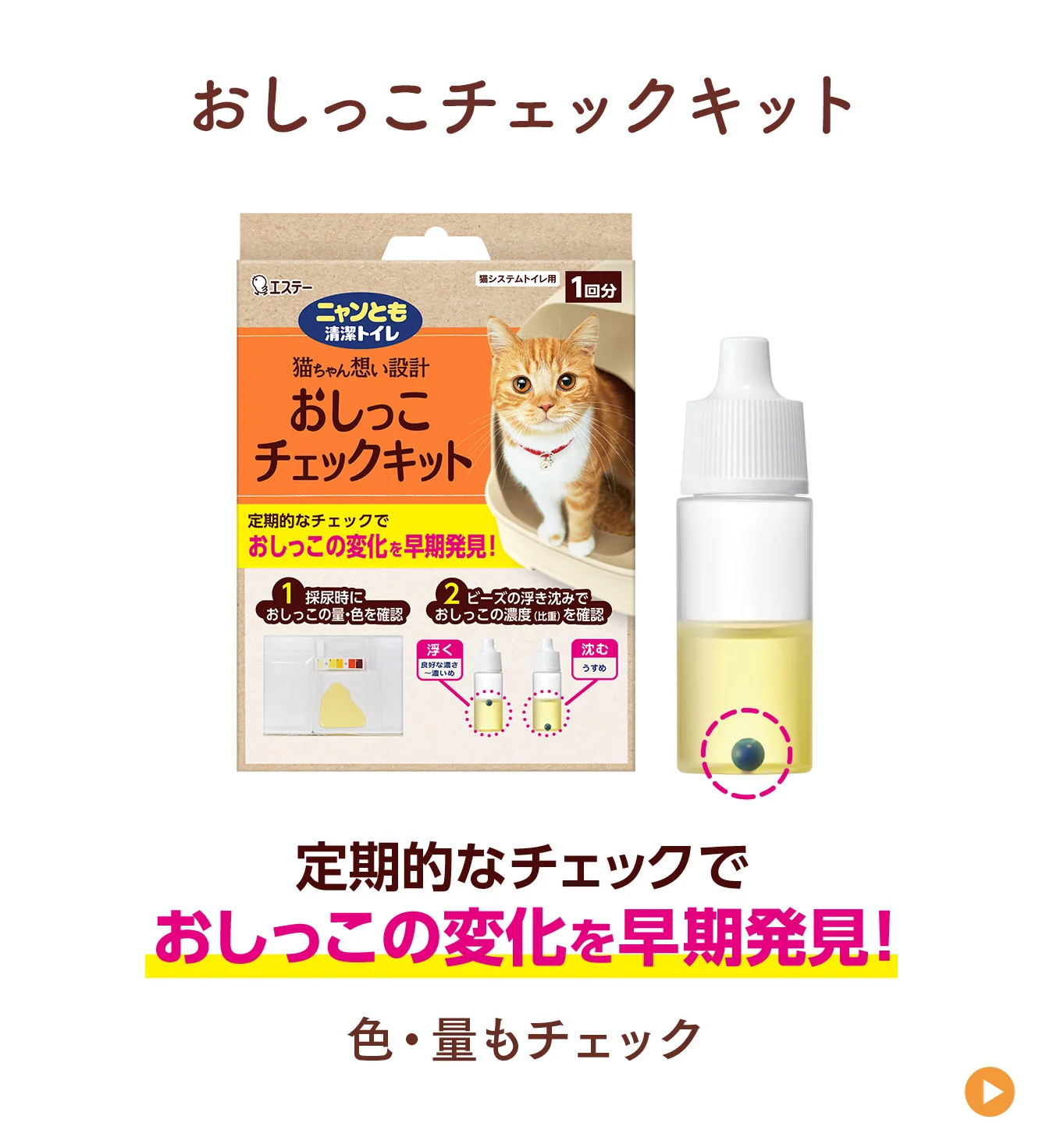 おしっこチェックキット おしっこの濃度（比重）がひと目でわかる！色・量もチェック