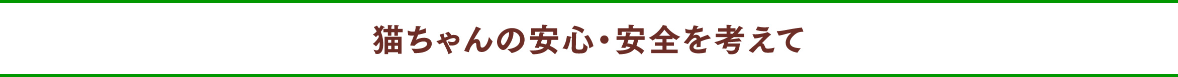 猫ちゃんの安心・安全を考えて