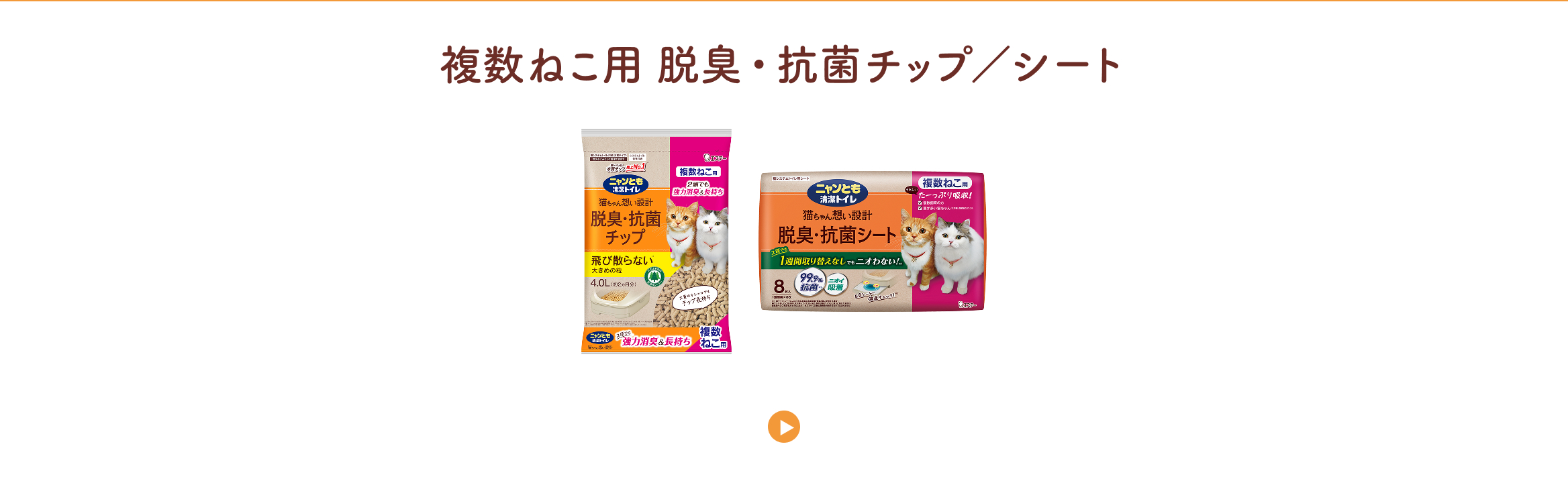 複数ねこ用 脱臭・抗菌チップ／シート