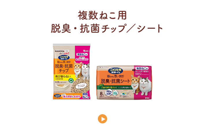 複数ねこ用 脱臭・抗菌チップ／シート